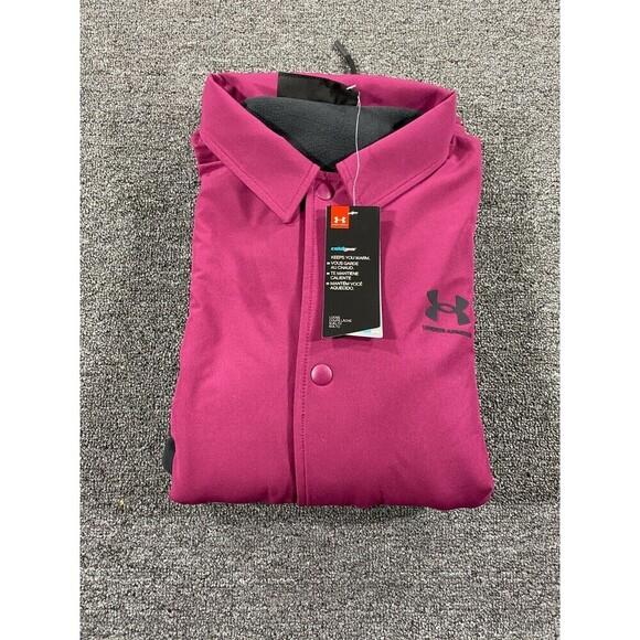 Under Armour Jacket Mens Large Purple Black Waterproof Fleece Insulated 1357116 - Picture 10 of 11